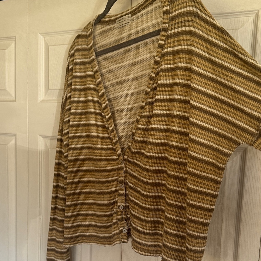 Urban Outfitters Brown and Tan oversized Striped Cardigan - Picture 3 of 7